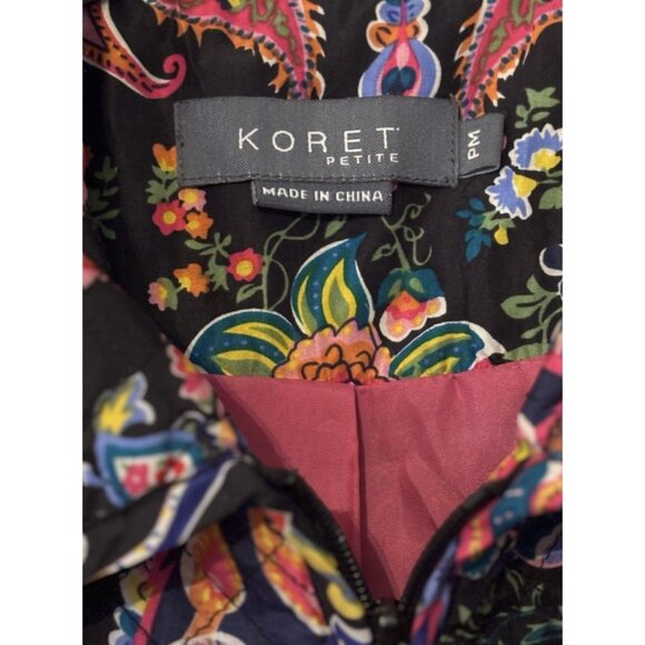Koret Multicolor Floral Paisley Button Up Jacket Colorful Casual Lightweight PM - Picture 5 of 5